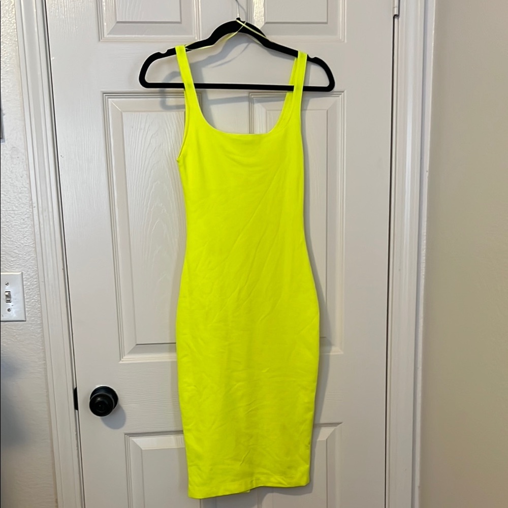 Vibrant Yellow Zara Sleeveless Bodycon Dress